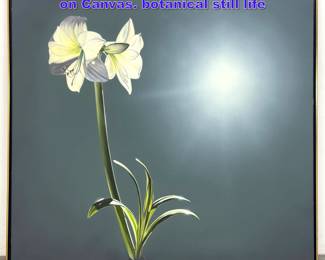 Lot 1101 Large Realist Painting of Amaryllis on Canvas. botanical still life