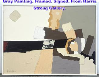 Lot 980 SANDERS Abstract Oil on canvas Gray Painting. Framed. Signed. From Harris Strong Gallery.