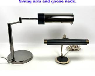 Lot 987 2pcs Modernist Desk Task Lamps. Swing arm and goose neck.