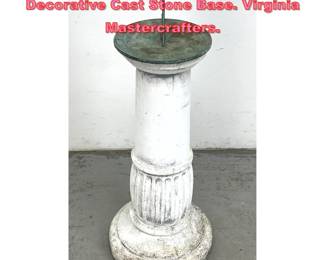 Lot 1683 Vintage Bronze Sundial on Decorative Cast Stone Base. Virginia Mastercrafters. 