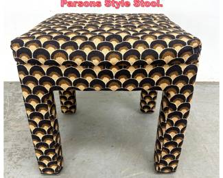 Lot 1219 Vintage Modern Full Upholstered Parsons Style Stool. 
