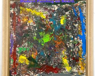 Lot 934 DENNIS SAKELSON Abstract Modern Painting on Board.