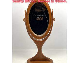 Lot 1498 Custom Hand Made Dresser Vanity Mirror. Swivel in Stand. 