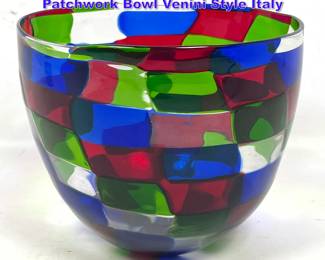 Lot 728 Vintage Italian Oggetti Art Glass Patchwork Bowl Venini Style Italy