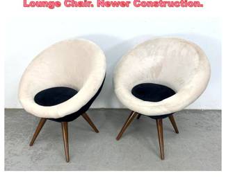 Lot 1475 Pair Jean Royere Style Oeuf Egg Lounge Chair. Newer Construction. 