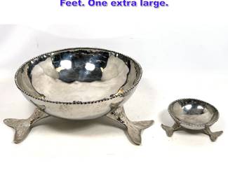Lot 642 2pcs Michael Aram Bowls. Fish Tail Feet. One extra large.