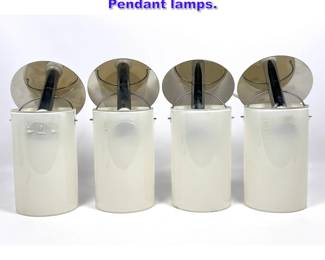 Lot 814 Set 4 Chrome and Glass Small Pendant lamps.