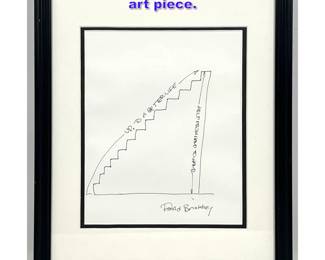 Lot 631 David Brinkly ink on paper drawing art piece.