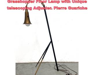 Lot 1510 Vintage Mid Century Modern Grasshopper Floor Lamp with Unique telescoping Adjuster. Pierre Guariche 