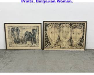 Lot 1109 2pcs William Petov Monochromatic Prints. Bulgarian Women.