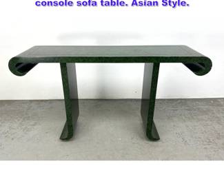 Lot 797 Malachite faux finish lacquer console sofa table. Asian Style.