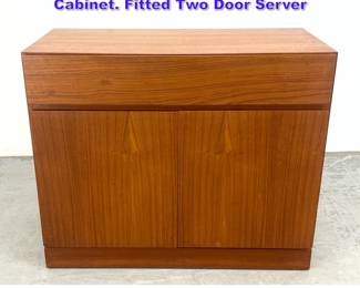 Lot 1062 Danish Modern Teak Server Cabinet. Fitted Two Door Server