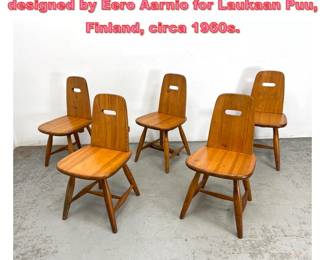 Lot 1593 A set of five Pirtti dining chairs, designed by Eero Aarnio for Laukaan Puu, Finland, circa 1960s.