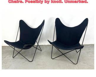 Lot 1658 Pair of BKF Hardoy Butterfly Chairs. Possibly by knoll. Unmarked.