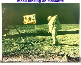 Lot 962 Large format photograph Apollo 11 moon landing on masonite