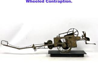 Lot 903 Steampunk Welded Metal Sculpture. Wheeled Contraption.