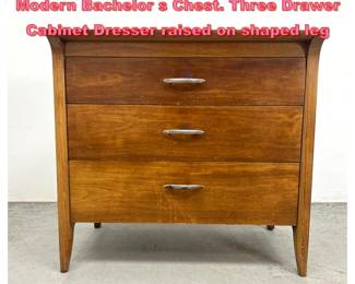 Lot 1403 DREXEL Profile American Modern Bachelor s Chest. Three Drawer Cabinet Dresser raised on shaped leg