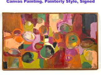 Lot 654 Coonley 59 Abstract Still Life Oil on Canvas Painting. Painterly Style, Signed