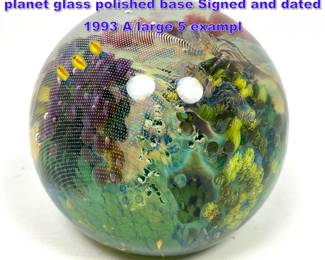 Lot 695 Josh Simpson Sculpture 5 inhabited planet glass polished base Signed and dated 1993 A large 5 exampl