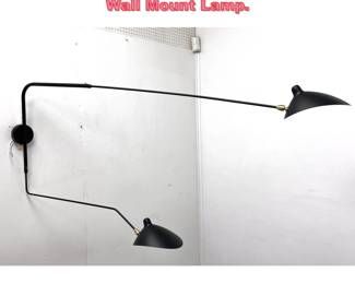 Lot 1333 Serge Mouille style Double Arm Wall Mount Lamp. 