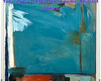 Lot 932 Mary Nomecos Painting on Paper. Taos series 3. 1983. Mixed media. Abstract Modern.