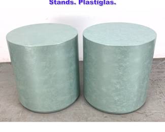 Lot 996 Pair Peter Pepper Cylinder Pedestals Stands. Plastiglas.