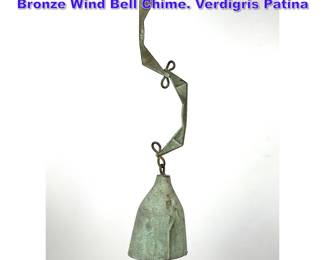 Lot 633 PAOLO SOLERI for ARCOSANTI Bronze Wind Bell Chime. Verdigris Patina