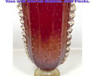 Lot 732 Ercole Barovier Murano Art Glass Vase with Internal Bubbles. Gold Flecks.