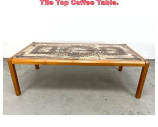 Lot 1484 Danish Modern Teak Decorated Tile Top Coffee Table. 