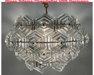 Lot 1420 Mid Century Dandelion Sputnik Glass Prisms Chandelier VEB Germany. 