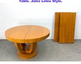 Lot 608 Contemporary Art Deco Dining Table. Jules Leleu Style.