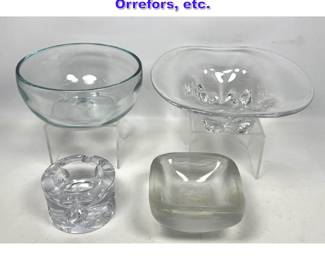 Lot 759 4pcs Mid Century Modern Crystal. Orrefors, etc.