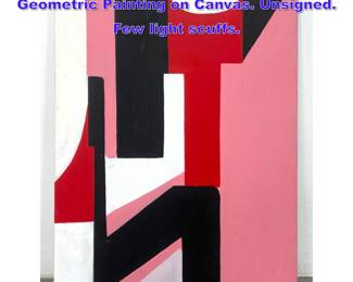 Lot 964 Mid Century Modern Op Art Geometric Painting on Canvas. Unsigned. Few light scuffs.