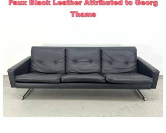 Lot 1646 Mid century Danish Modern Sofa Faux Black Leather Attributed to Georg Thams