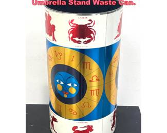 Lot 1407 SEG Industries Metal Zodiac Umbrella Stand Waste Can. 