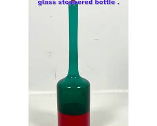 Lot 730 Gio Ponti Venini e C. incalmo art glass stoppered bottle .