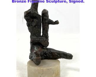 Lot 873 Vintage Impressionist Brutalist Bronze Figurine Sculpture, Signed.