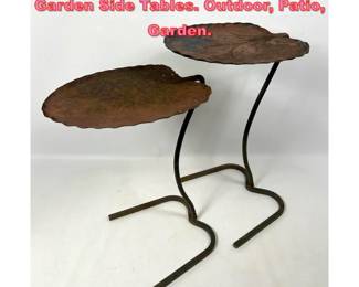 Lot 1658 Pr SALTERINI Nesting Leaf Form Garden Side Tables. Outdoor, Patio, Garden. 