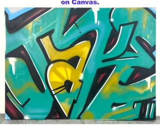 Lot 978 Large Graffiti Artist Painting on Canvas.