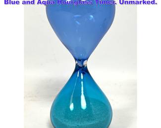 Lot 734 Italian Paolo Venini Italy Clessidre Blue and Aqua Hourglass Timer. Unmarked.