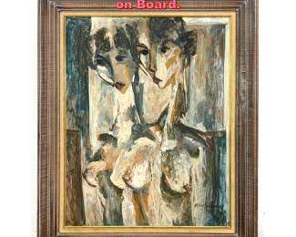 Lot 1242 ITZHAK SANKOWSKY Painting on Board. 