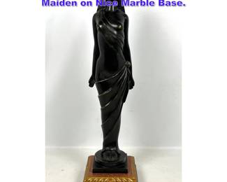Lot 856 Art Deco Style Bronze sculpture of Maiden on Nice Marble Base.