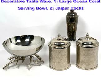 Lot 629 Collection of MICHAEL ARAM Decorative Table Ware. 1 Large Ocean Coral Serving Bowl. 2 Jaipur Cockt
