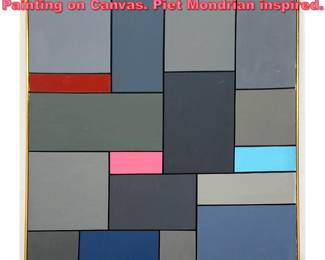 Lot 1237 De Stijl Style Study in Grey Painting on Canvas. Piet Mondrian inspired. 