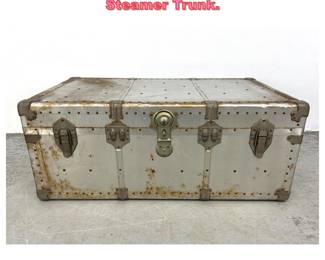 Lot 1360 Vintage Aluminum Clad Riveted Steamer Trunk. 