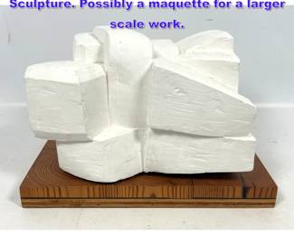 Lot 901 Plaster Abstract Cubist Block Sculpture. Possibly a maquette for a larger scale work.