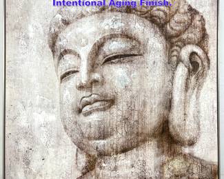 Lot 944 Large Buddha Painting on Canvas. Intentional Aging Finish.