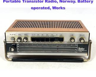 Lot 1095 70s Vintage Tandberg TP41 Portable Transistor Radio, Norway. Battery operated, Works