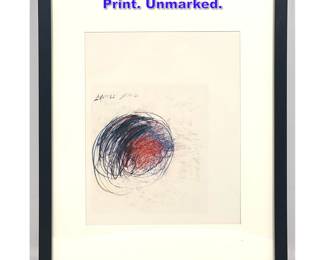 Lot 788 Cy Twombly offset lithograph Print. Unmarked.