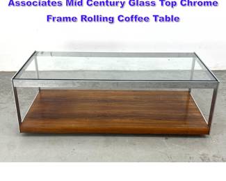 Lot 1020 70s Vintage Richard Young Merrow Associates Mid Century Glass Top Chrome Frame Rolling Coffee Table